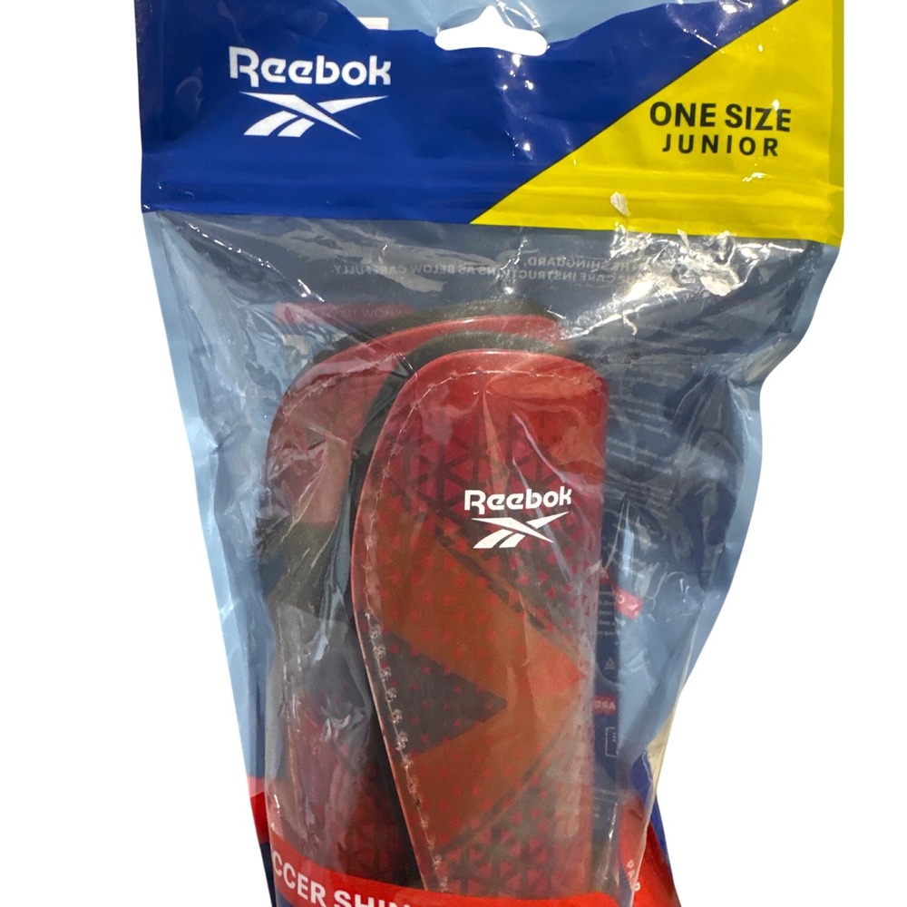 Reebok Soccer Shin Guards Pair Red Gray New‎ In Package Junior Size Unisex